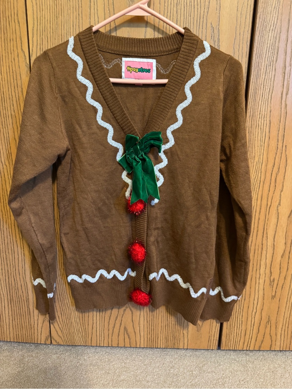Tipsy Elves Women’s Gingerbread Man Cardigan Small NWT Christmas Sweater